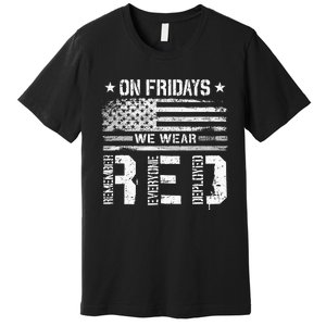 On Friday We Wear Red American Flag Military Supportive Premium T-Shirt