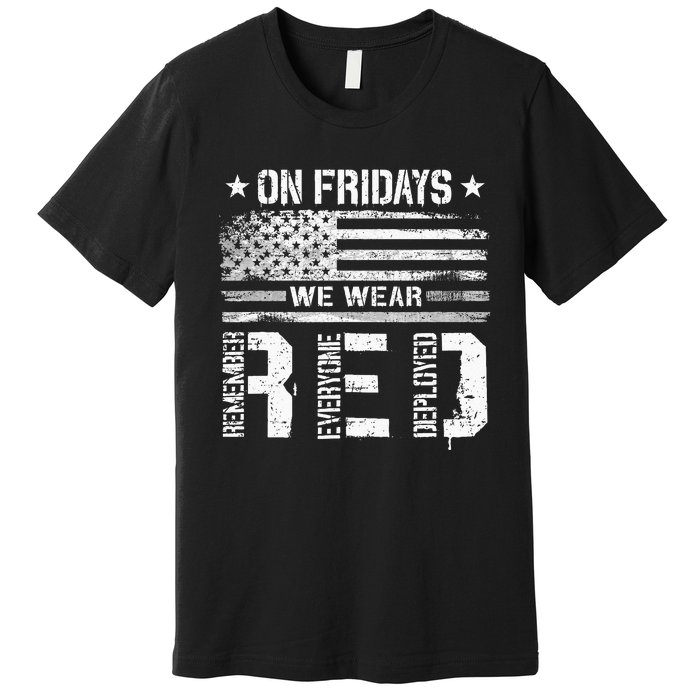 On Friday We Wear Red American Flag Military Supportive Premium T-Shirt