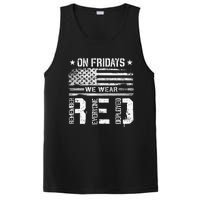 On Friday We Wear Red American Flag Military Supportive PosiCharge Competitor Tank