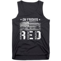 On Friday We Wear Red American Flag Military Supportive Tank Top