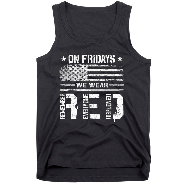 On Friday We Wear Red American Flag Military Supportive Tank Top