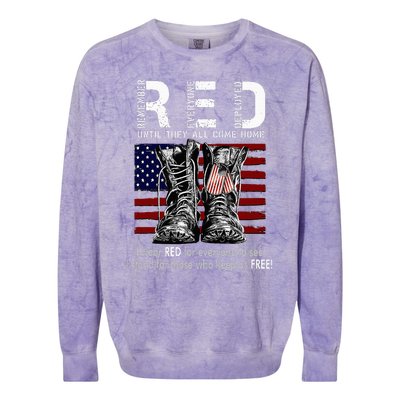 On Friday We Wear Red Remember Everyone Deployed Usa Flag Colorblast Crewneck Sweatshirt