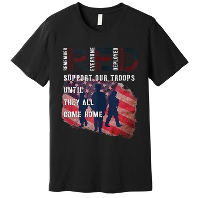 On Friday We Wear Red Friday Military Support Troops US Flag Premium T-Shirt