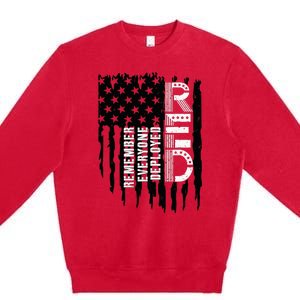 On Friday We Wear Red Friday Military Support Troops Us Flag Premium Crewneck Sweatshirt