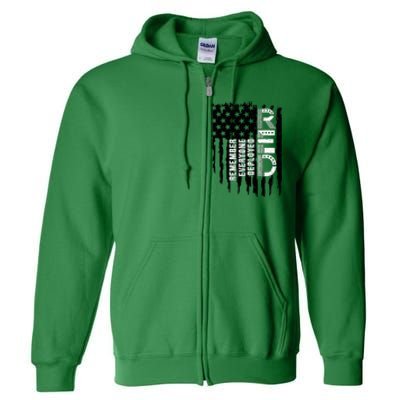 On Friday We Wear Red Friday Military Support Troops Us Flag Full Zip Hoodie