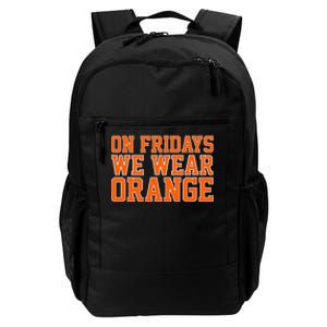 On Fridays We Wear Orange High School Football Team Pride Daily Commute Backpack