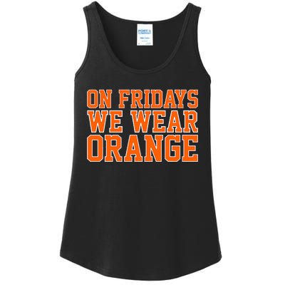 On Fridays We Wear Orange High School Football Team Pride Ladies Essential Tank