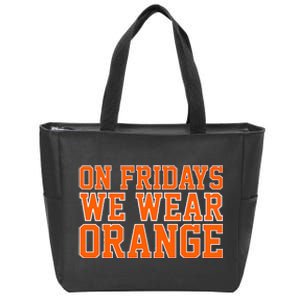 On Fridays We Wear Orange High School Football Team Pride Zip Tote Bag