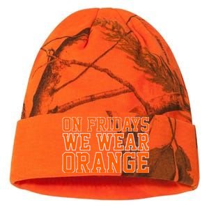 On Fridays We Wear Orange High School Football Team Pride Kati Licensed 12" Camo Beanie