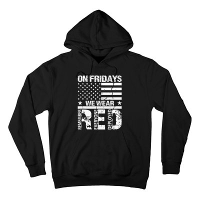 On Fridays We Wear Red American Flag Military Supportive Hoodie