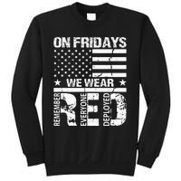 On Fridays We Wear Red American Flag Military Supportive Sweatshirt