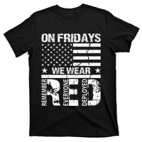 On Fridays We Wear Red American Flag Military Supportive T-Shirt