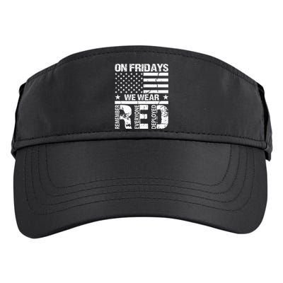 On Fridays We Wear Red American Flag Military Supportive Adult Drive Performance Visor