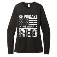 On Fridays We Wear Red American Flag Military Supportive Womens CVC Long Sleeve Shirt