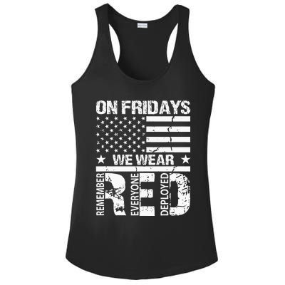 On Fridays We Wear Red American Flag Military Supportive Ladies PosiCharge Competitor Racerback Tank