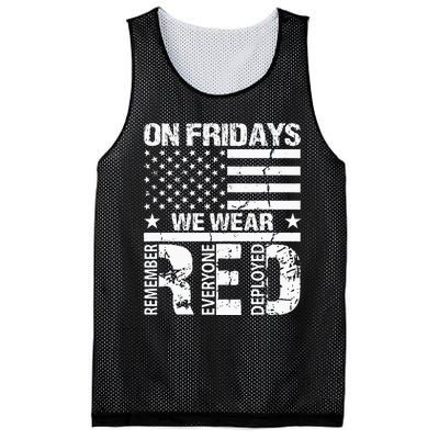 On Fridays We Wear Red American Flag Military Supportive Mesh Reversible Basketball Jersey Tank