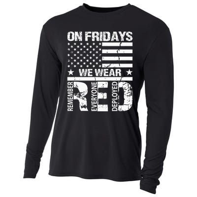 On Fridays We Wear Red American Flag Military Supportive Cooling Performance Long Sleeve Crew