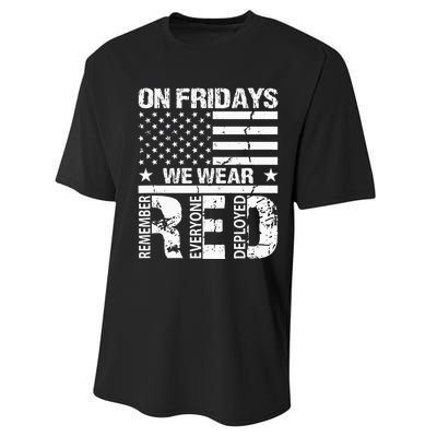 On Fridays We Wear Red American Flag Military Supportive Performance Sprint T-Shirt