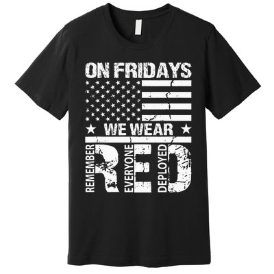 On Fridays We Wear Red American Flag Military Supportive Premium T-Shirt