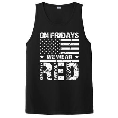 On Fridays We Wear Red American Flag Military Supportive PosiCharge Competitor Tank