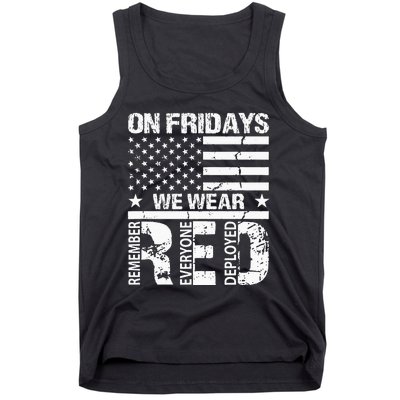 On Fridays We Wear Red American Flag Military Supportive Tank Top