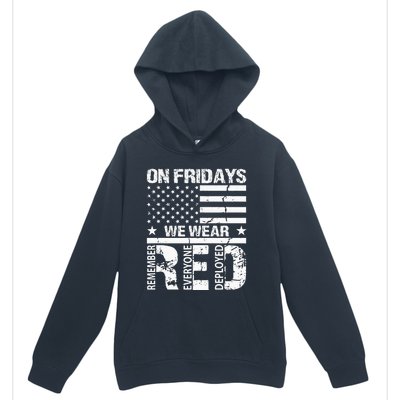 On Fridays We Wear Red American Flag Military Supportive Urban Pullover Hoodie