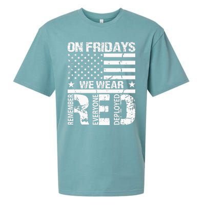 On Fridays We Wear Red American Flag Military Supportive Sueded Cloud Jersey T-Shirt