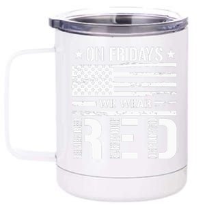 On Friday We Wear Red 12 oz Stainless Steel Tumbler Cup