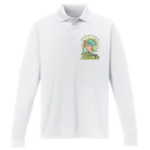 Our Father Who Art In Heaven Baja Be Thy Blast Performance Long Sleeve Polo