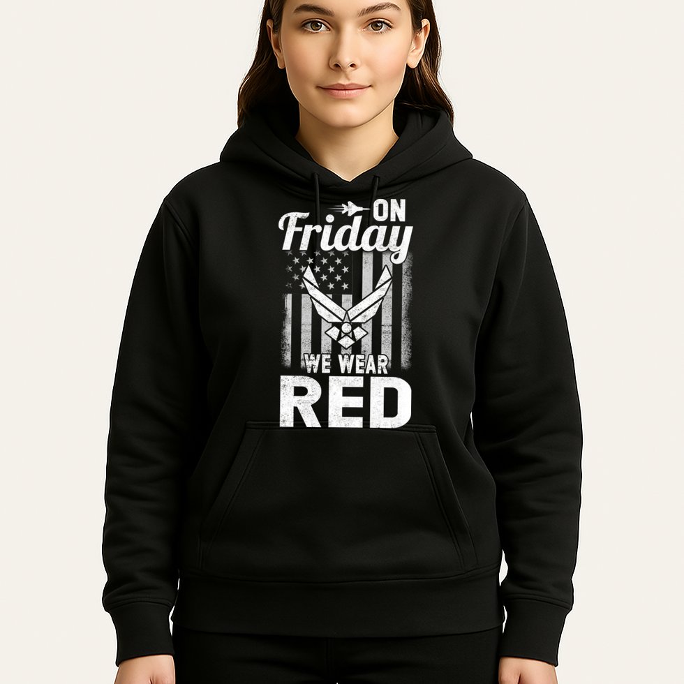 ON FRIDAY WE WEAR RED AIR FORCE AMERICAN FLAG Hoodie