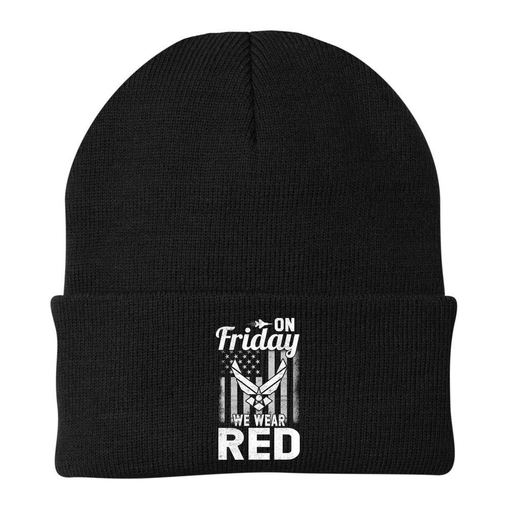 ON FRIDAY WE WEAR RED AIR FORCE AMERICAN FLAG Beanie