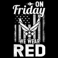 ON FRIDAY WE WEAR RED AIR FORCE AMERICAN FLAG Flat Bill Trucker Hat