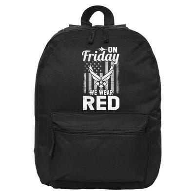 ON FRIDAY WE WEAR RED AIR FORCE AMERICAN FLAG 16 in Basic Backpack