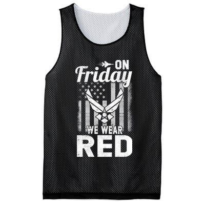 ON FRIDAY WE WEAR RED AIR FORCE AMERICAN FLAG Mesh Reversible Basketball Jersey Tank