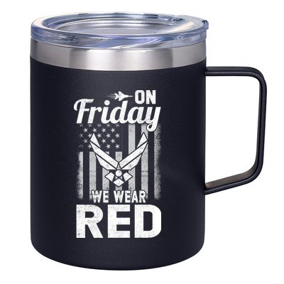 ON FRIDAY WE WEAR RED AIR FORCE AMERICAN FLAG 12oz Stainless Steel Coffee Mug