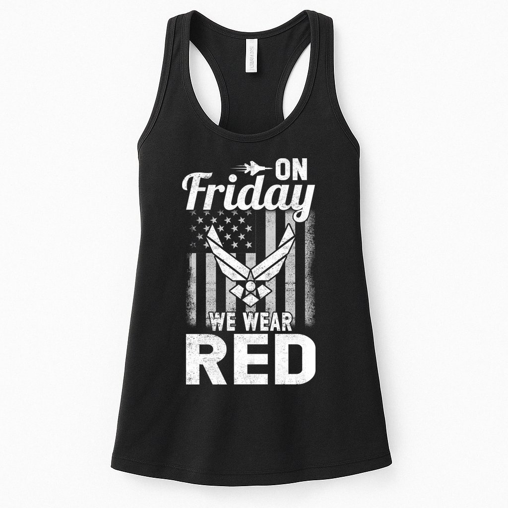 ON FRIDAY WE WEAR RED AIR FORCE AMERICAN FLAG Womens Tank Top