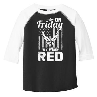 ON FRIDAY WE WEAR RED AIR FORCE AMERICAN FLAG Toddler Fine Jersey T-Shirt