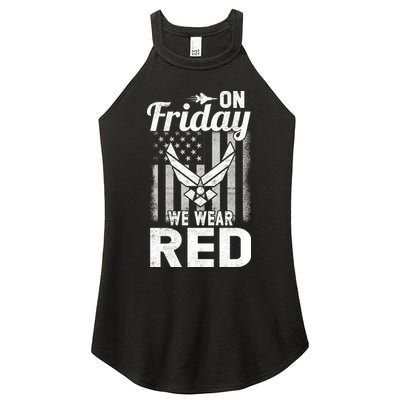 ON FRIDAY WE WEAR RED AIR FORCE AMERICAN FLAG Women's Perfect Tri Rocker Tank