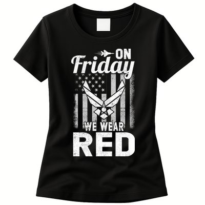 ON FRIDAY WE WEAR RED AIR FORCE AMERICAN FLAG Womens T-Shirt