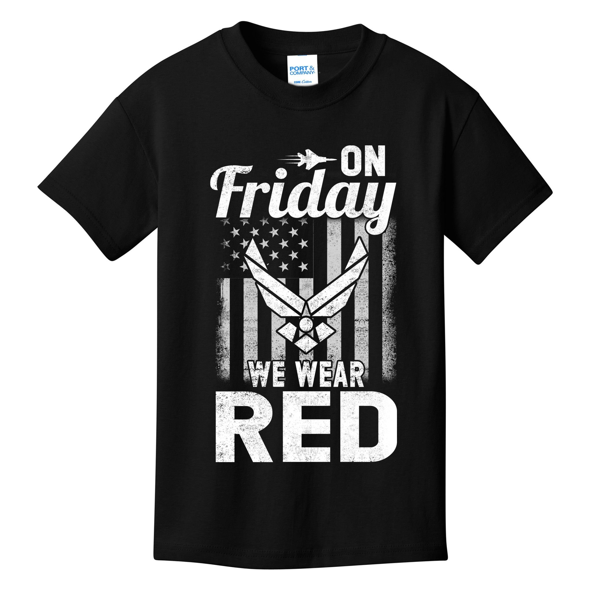 ON FRIDAY WE WEAR RED AIR FORCE AMERICAN FLAG Kids T-Shirt