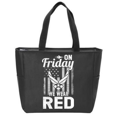 ON FRIDAY WE WEAR RED AIR FORCE AMERICAN FLAG Zip Tote Bag