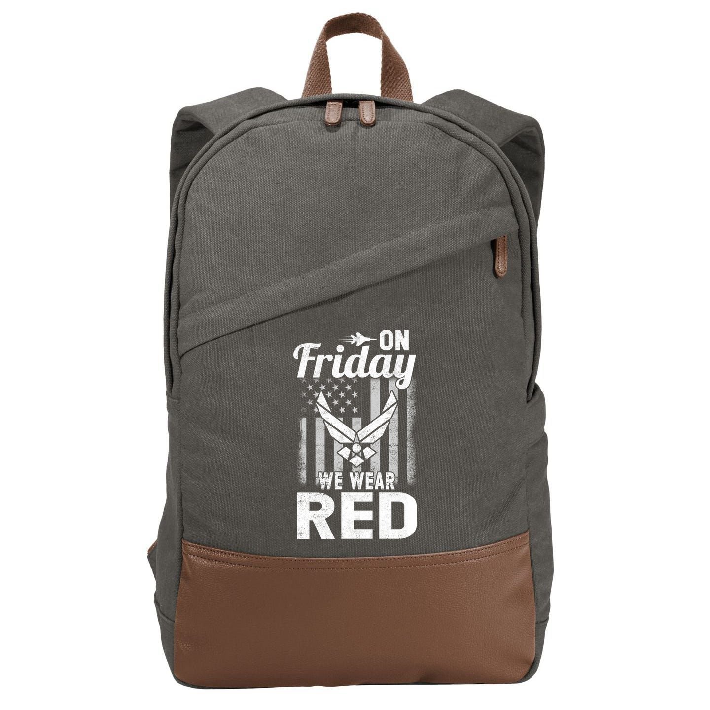 ON FRIDAY WE WEAR RED AIR FORCE AMERICAN FLAG Cotton Canvas Backpack