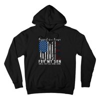 On Friday We Wear Red For My Son Military Support Us Flag Hoodie