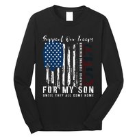 On Friday We Wear Red For My Son Military Support Us Flag Long Sleeve Shirt