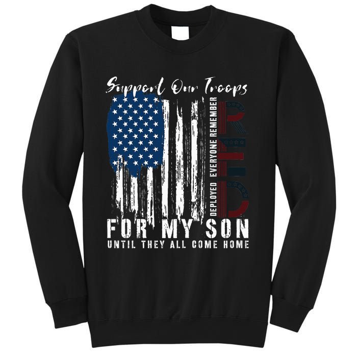 On Friday We Wear Red For My Son Military Support Us Flag Sweatshirt