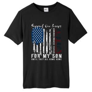 On Friday We Wear Red For My Son Military Support Us Flag Tall Fusion ChromaSoft Performance T-Shirt