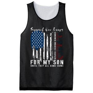 On Friday We Wear Red For My Son Military Support Us Flag Mesh Reversible Basketball Jersey Tank