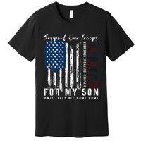 On Friday We Wear Red For My Son Military Support Us Flag Premium T-Shirt