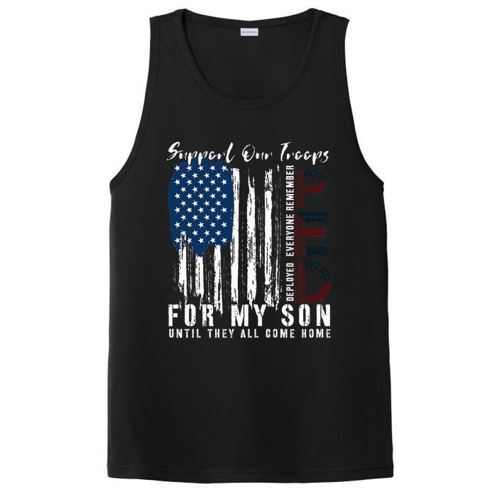 On Friday We Wear Red For My Son Military Support Us Flag PosiCharge Competitor Tank