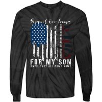 On Friday We Wear Red For My Son Military Support Us Flag Tie-Dye Long Sleeve Shirt